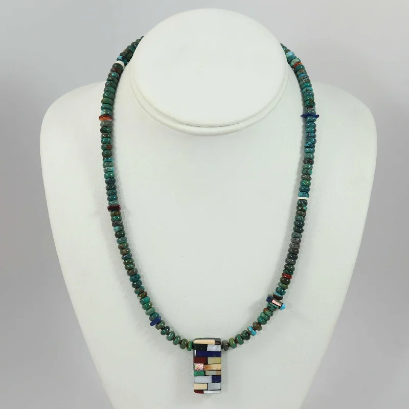 Women's eco-friendly necklaces-Reversible Inlay Necklace