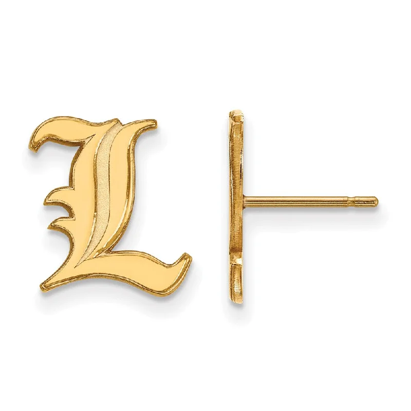 Women's luxury gift earrings-14k Gold Plated Silver University of Louisville SM Post Earrings