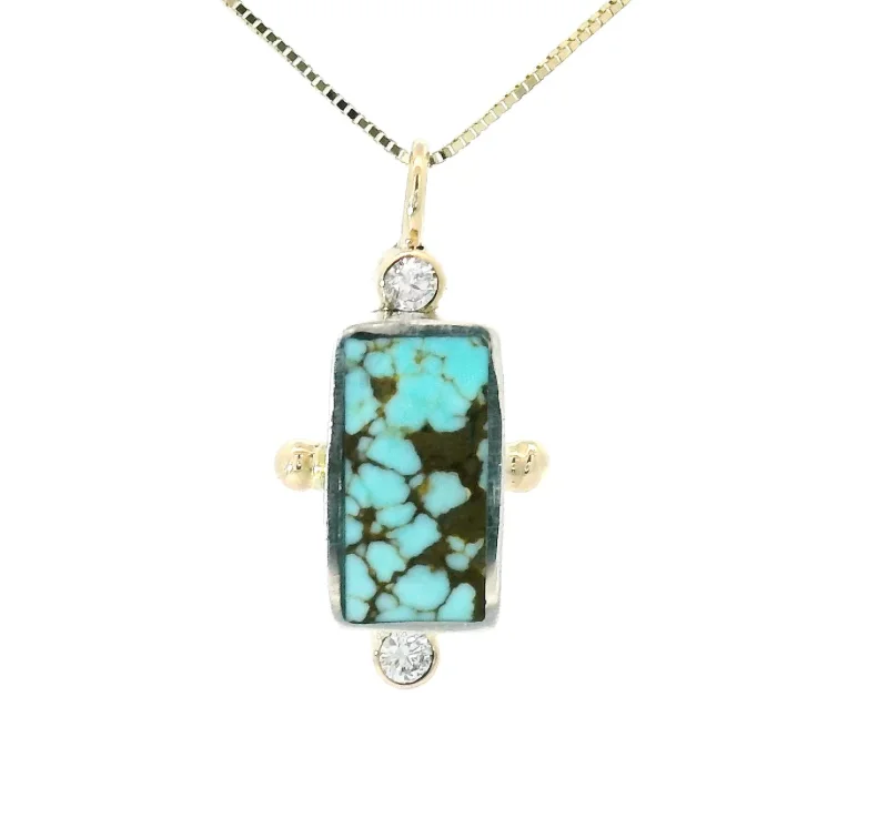 Women's silver necklaces-Geo Necklace - No. 8 Turquoise