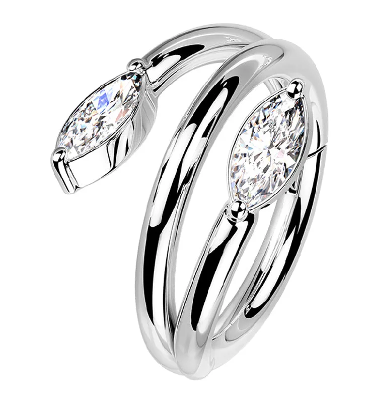 Women's spiritual rings-Wrap CZ Hinged Segment Ring