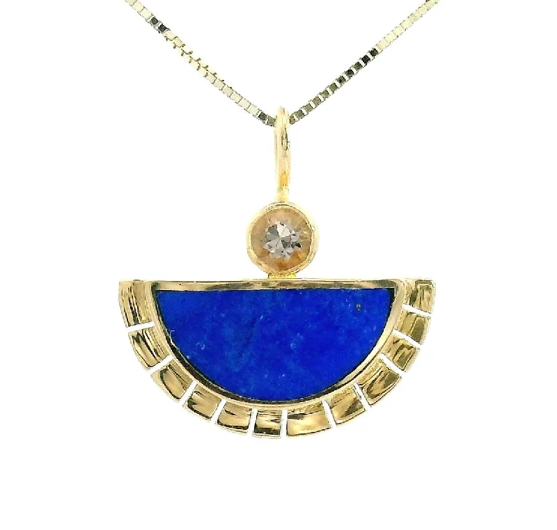 Women's statement necklaces-Colorado Lapis Lazuli & Smokey Quartz Solstice Necklace No. 1