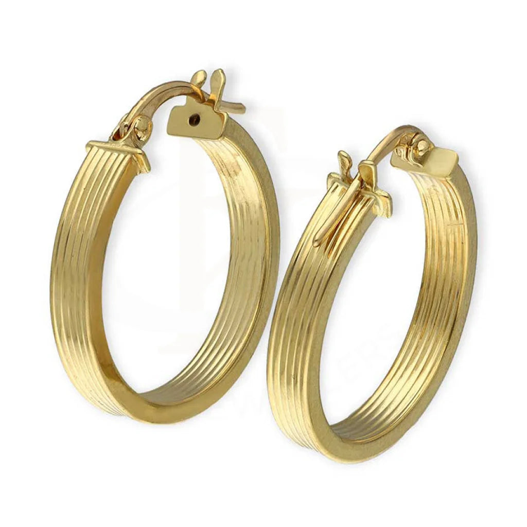 Women's waterproof earrings-Gold Clip On Hoop Earrings 18KT - FKJERN18K3172