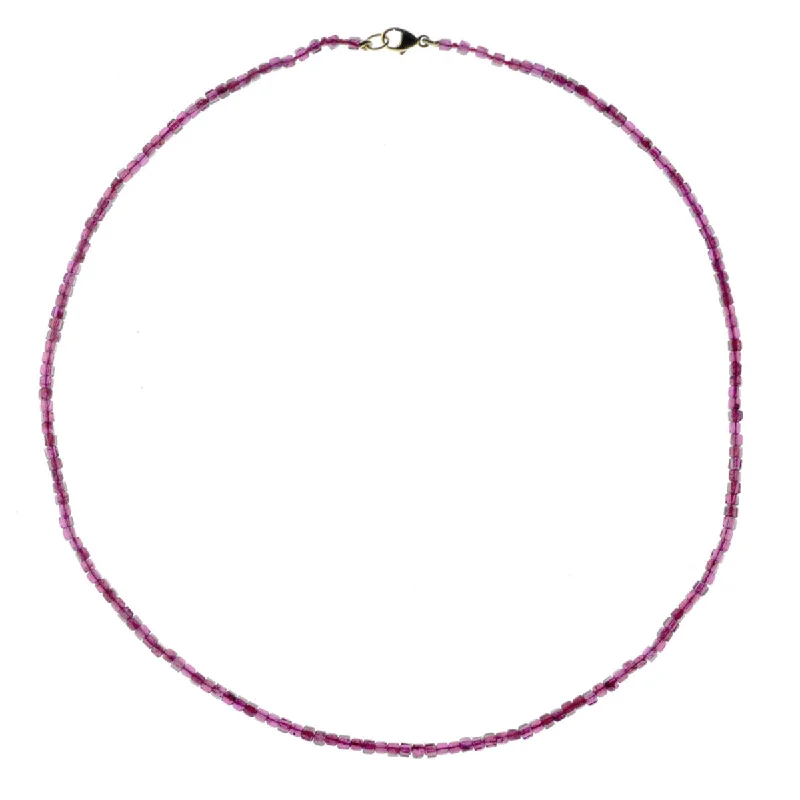 Women's casual necklaces-Moody Micro Necklace - Purple Garnet