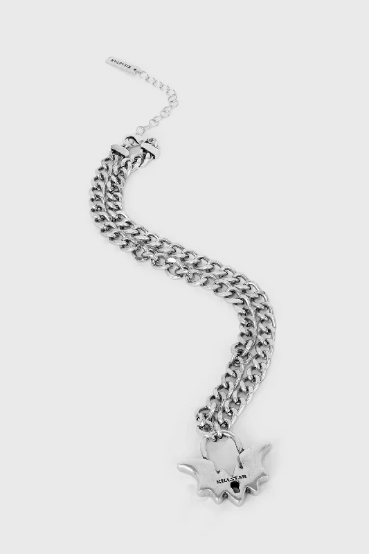 Women's titanium necklaces-Noctule Lock Necklace