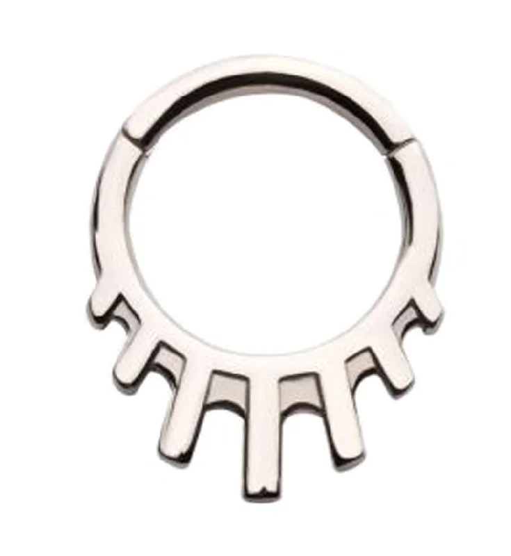 Women's crystal rings-Drop Bars Hinged Segment Ring