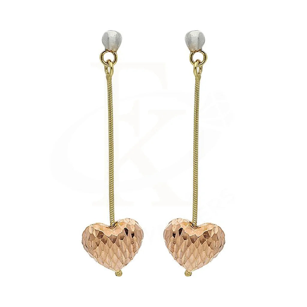 Women's DNA earrings-Rose Gold Tic-Tac Drop Earrings 18KT - FKJERN18K2389