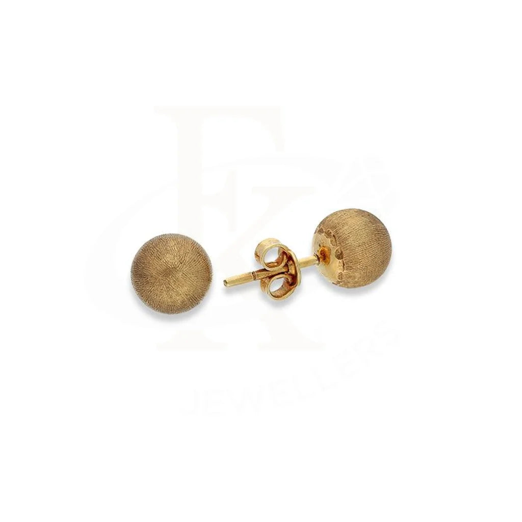 Women's ear cuffs-Gold Ball Shaped Stud Earrings 18KT - FKJERN18K2249