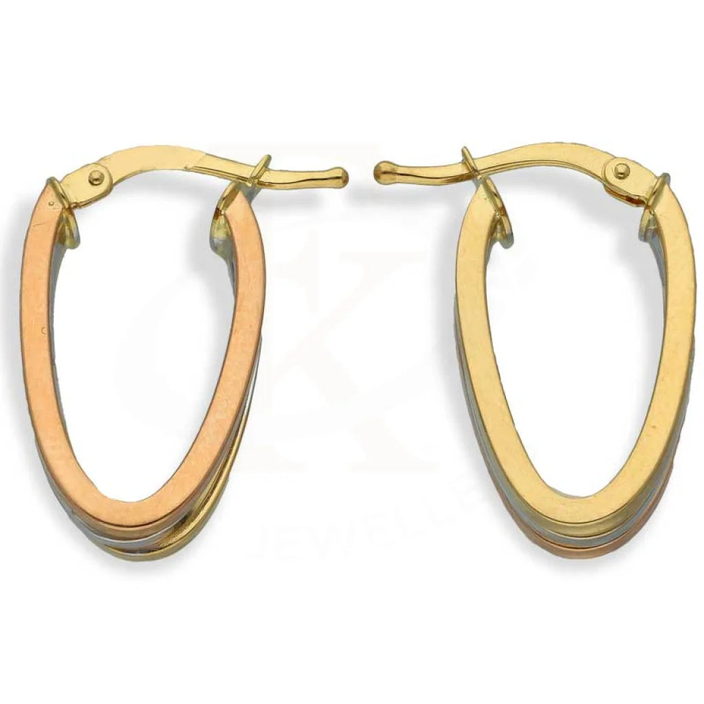 Women's dangle earrings-Dual Tone Gold Hoop Earrings 18KT - FKJERN18K2840