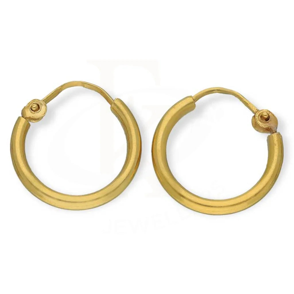 Women's art deco earrings-Gold Hoop Earrings 18KT - FKJERN18K3171