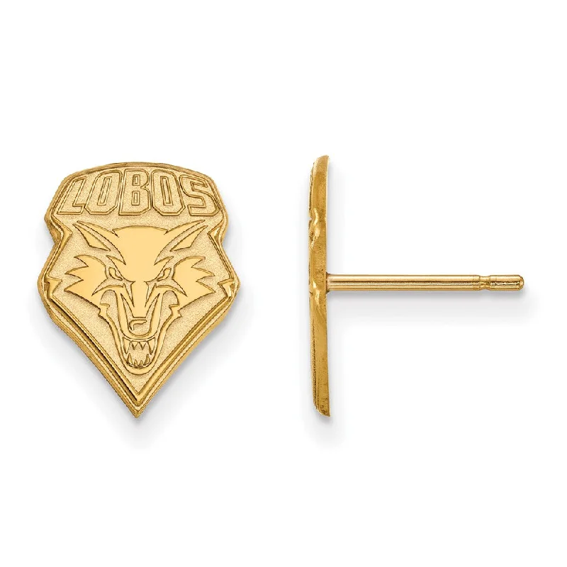 Women's geometric earrings-14k Gold Plated Silver University of New Mexico Post Earrings