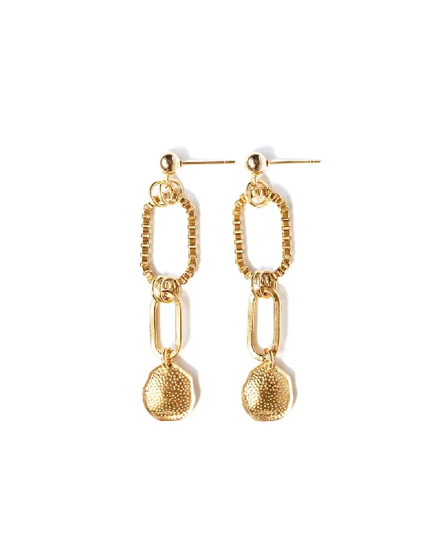 Women's alloy earrings-Venise Gold Earrings