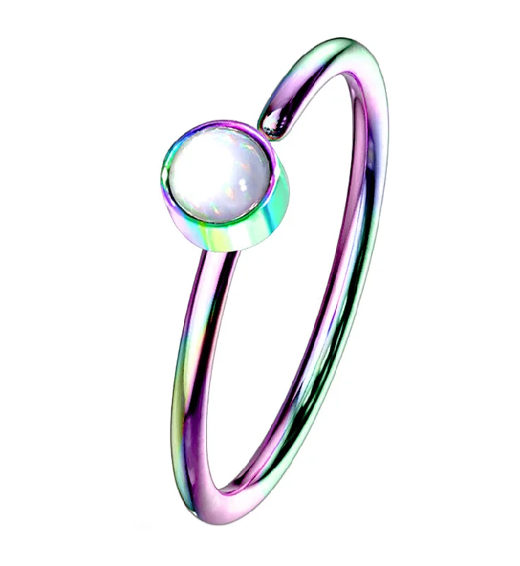 Women's astrology rings-20G Rainbow Micro Escent Stainless Steel Nose Ring Hoop