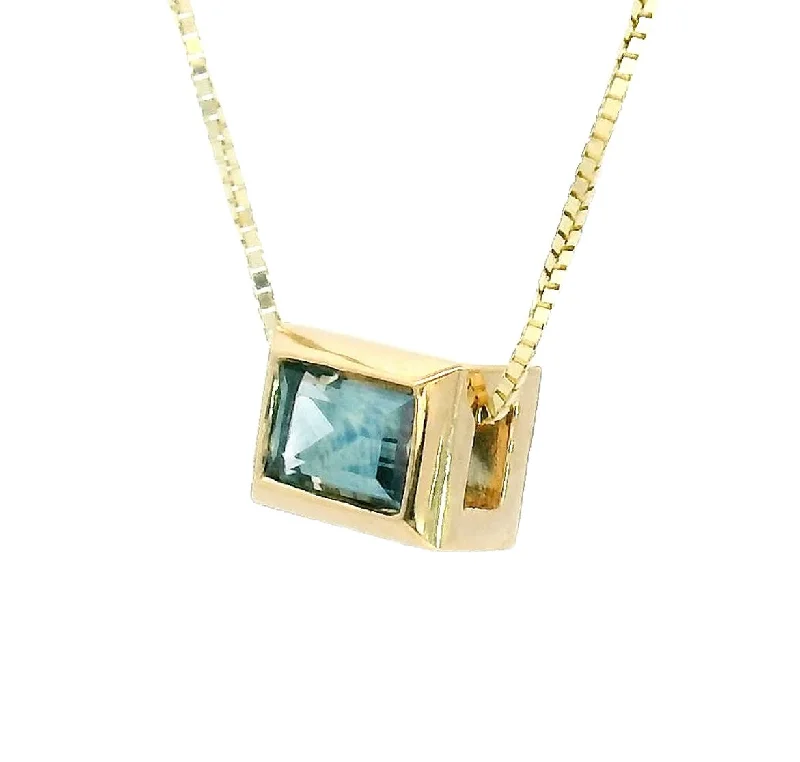 Women's exclusive necklaces-Blue Montana Sapphire Baguette Necklace