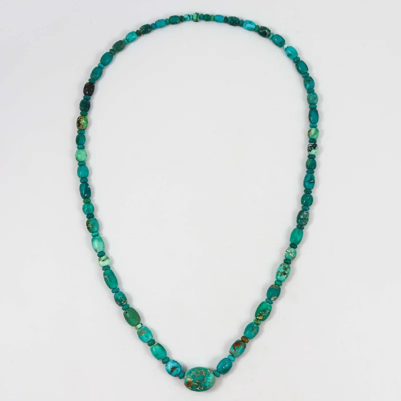 Women's sun necklaces-Turquoise and Variscite Necklace