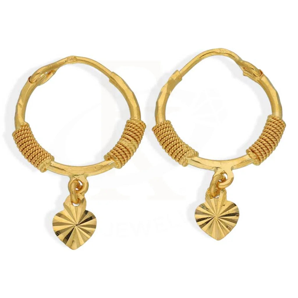 Women's rose gold earrings-Gold Hoop Earrings 22KT - FKJERN22K2710