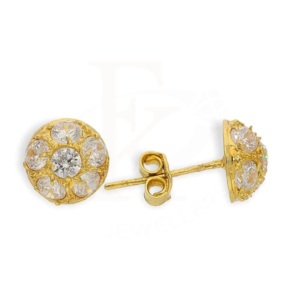 Women's modern design earrings-Gold Stud Earrings 18KT - FKJERN1518