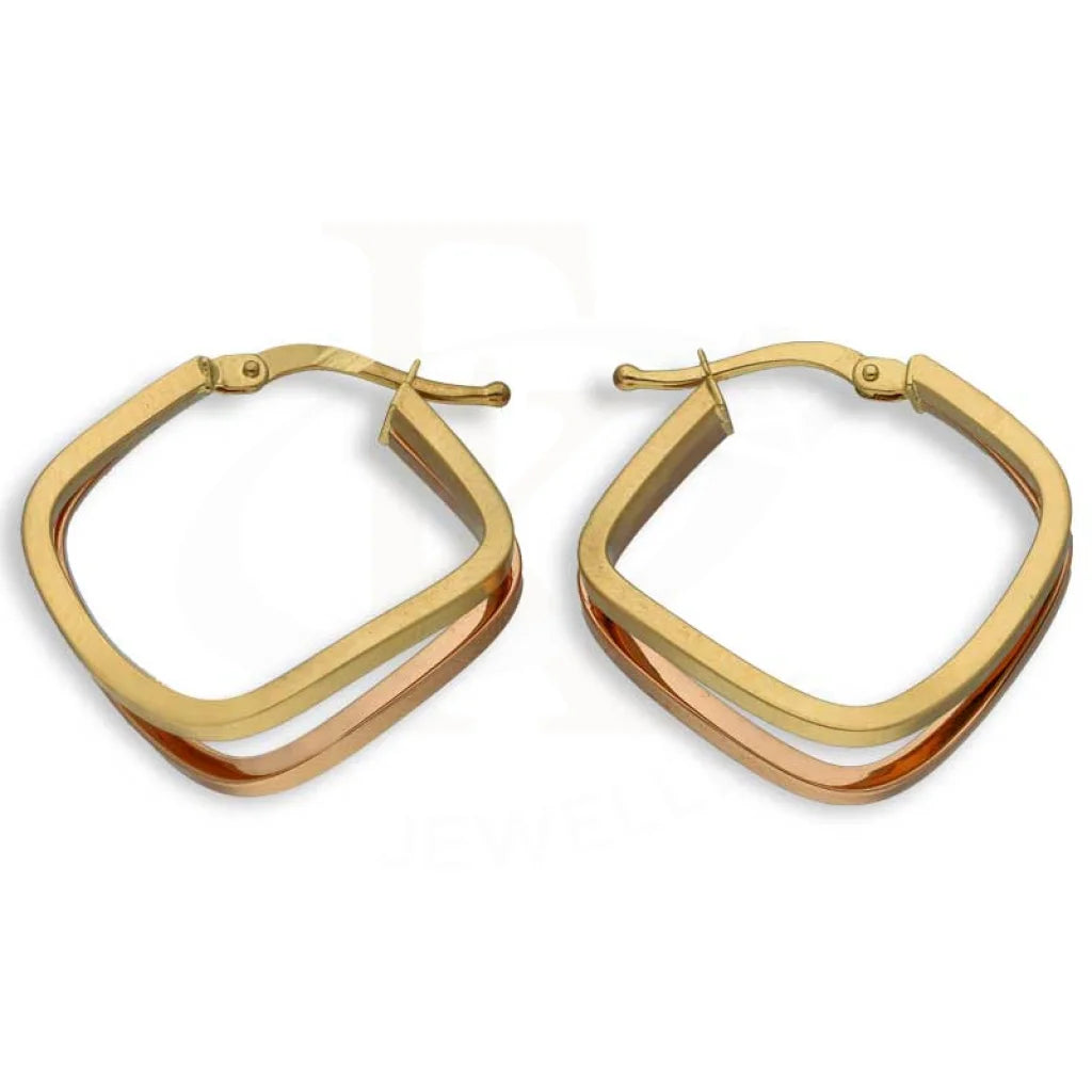 Women's clip-on earrings-Gold Hoop Earrings 18KT - FKJERN18K2837