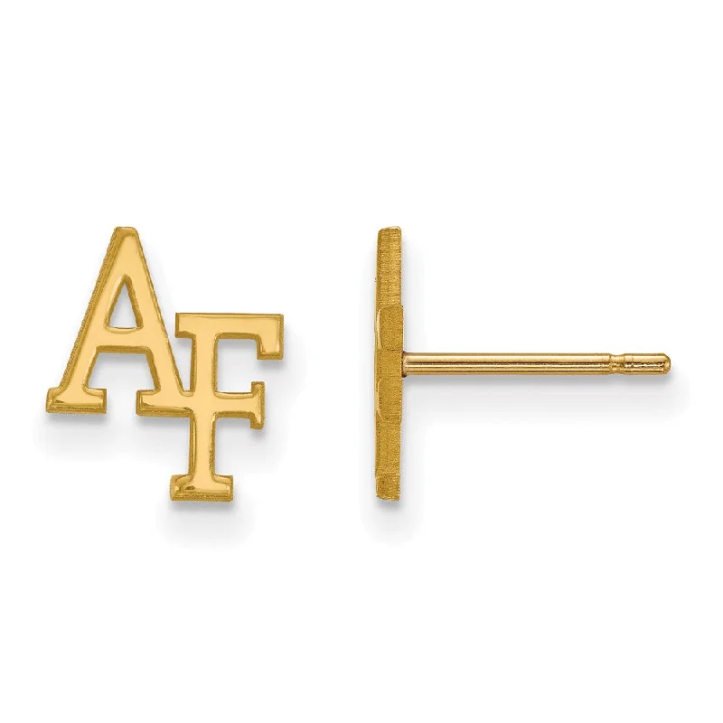 Trendy women's earrings-14k Gold Plated Silver Air force Academy XS (Tiny) Post Earring