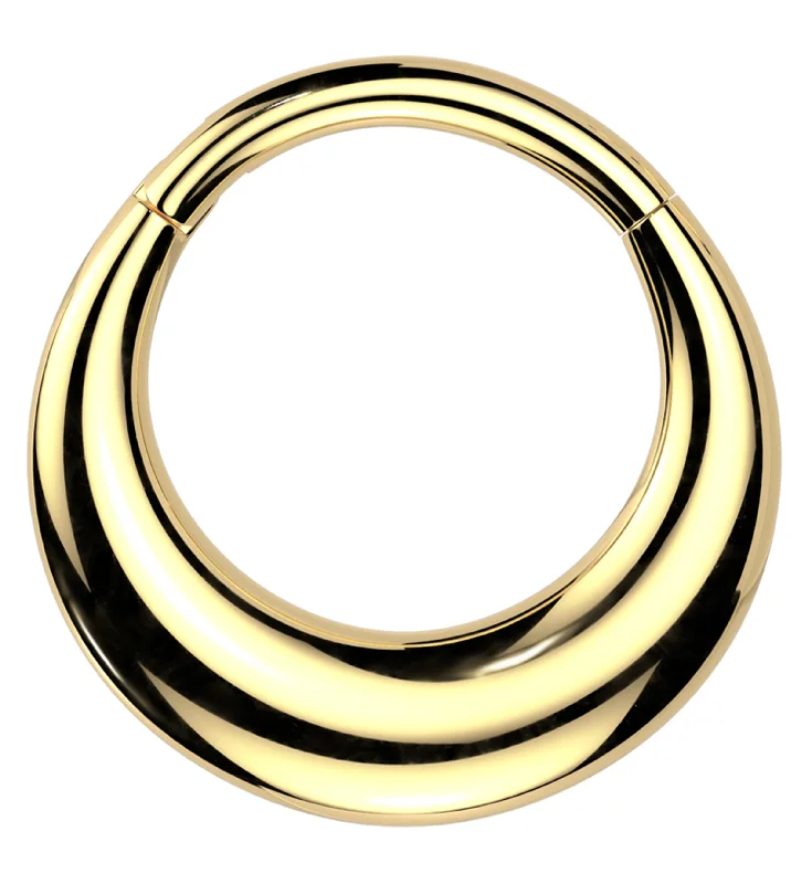 Women's alloy rings-Gold PVD Vast Stainless Steel Hinged Segment Ring