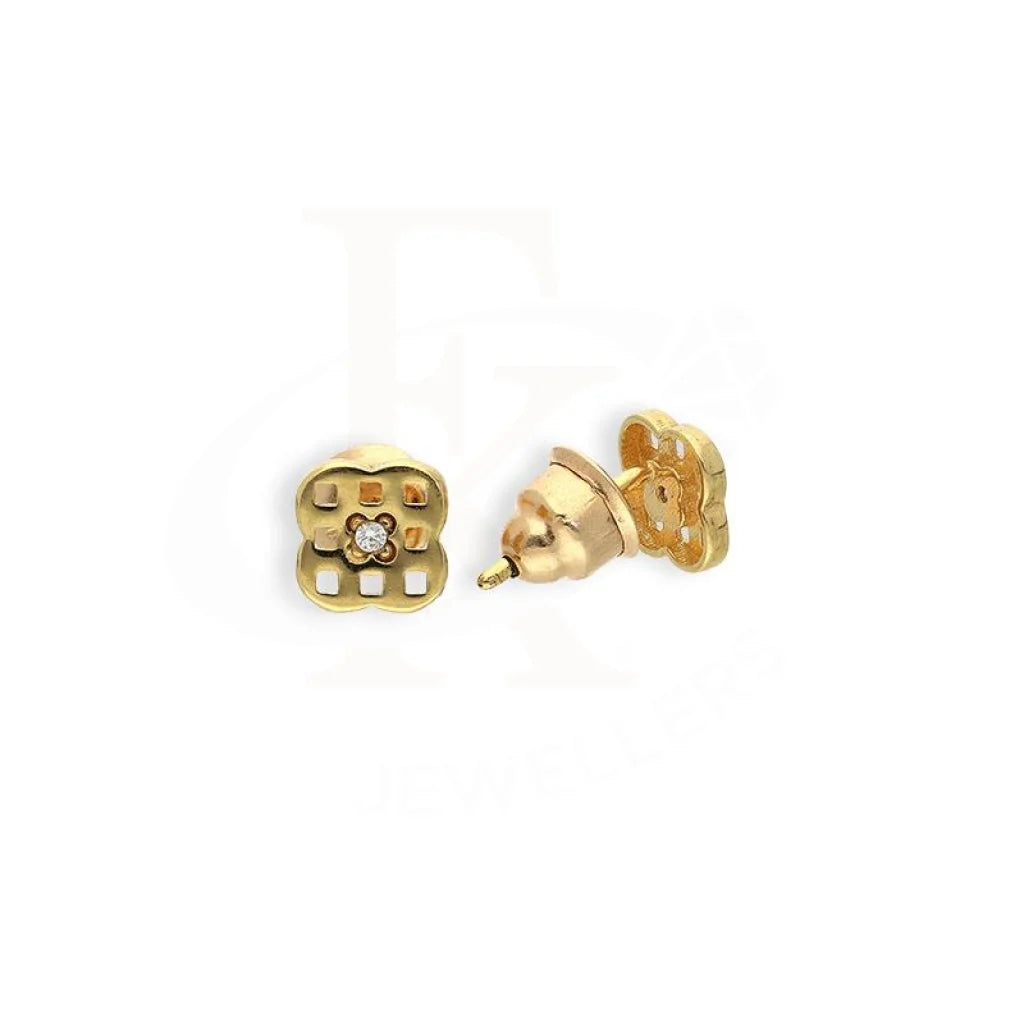 Trendy women's earrings-Gold Stud Earrings 18KT - FKJERN18K2290