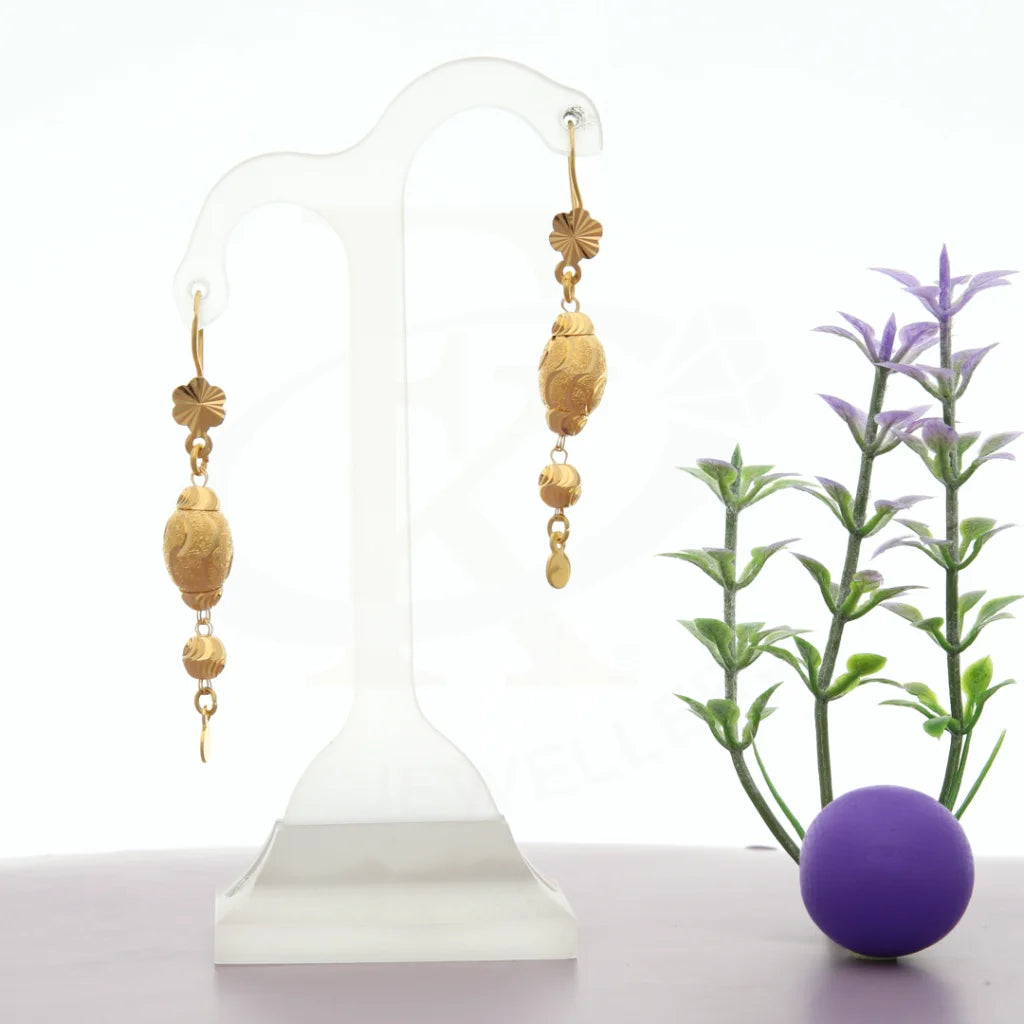 Women's formal earrings-Gold Elegant Earrings 21KT - FKJERN21K7765