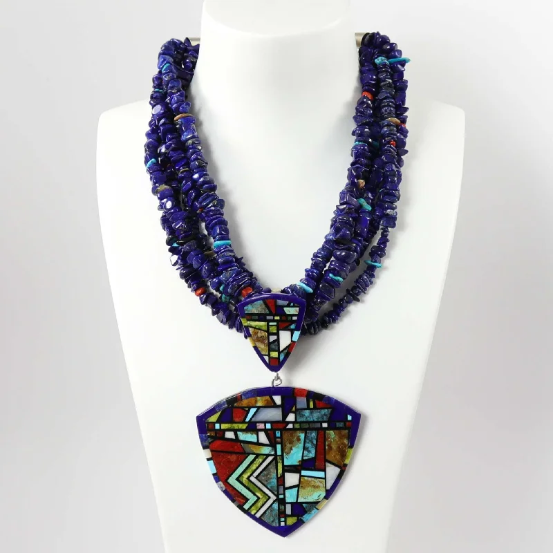 Trendy women's necklaces-Multi-Stone Bead Necklace