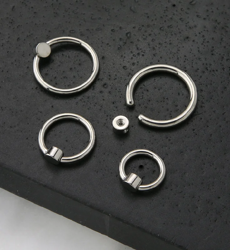 Women's spiritual rings-Custom Titanium Captive Ring