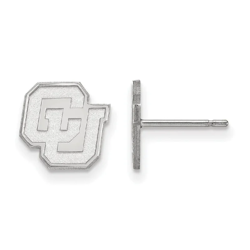 Women's religious earrings-Sterling Silver University of Colorado XS (Tiny) 'CU' Post Earrings