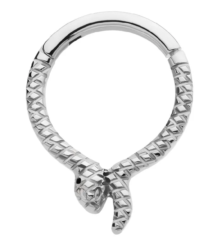 Minimalist women's rings-Snake Band Titanium Hinged Segment Ring