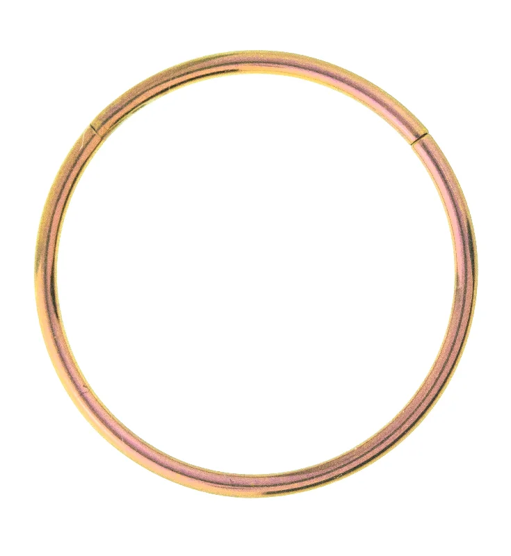 High-end women's rings-Rose Gold Anodized Titanium Hinged Segment Hoop Ring