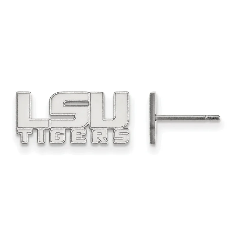 Women's vintage-inspired earrings-14k White Gold Louisiana State University XS (Tiny) Post Earrings