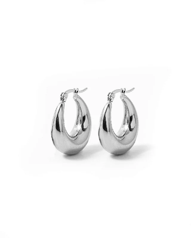 Women's silver-plated earrings-Oculus Silver Earrings