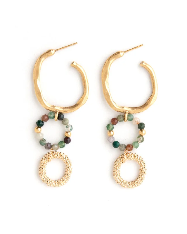 Women's threader earrings-Emery Gold Earrings