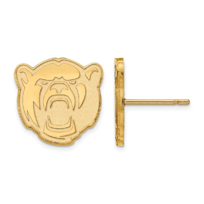 Women's stud earrings-14k Gold Plated Silver Baylor University Small Post Earrings