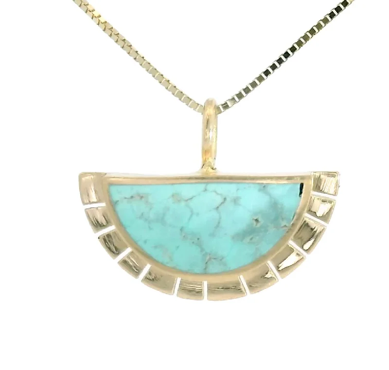 Women's rose gold necklaces-Turquoise Selene Necklace