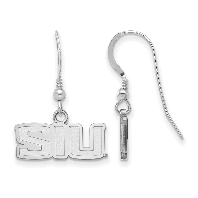 Women's titanium earrings-Sterling Silver Southern Illinois University XS (Tiny) Dangle Earrings