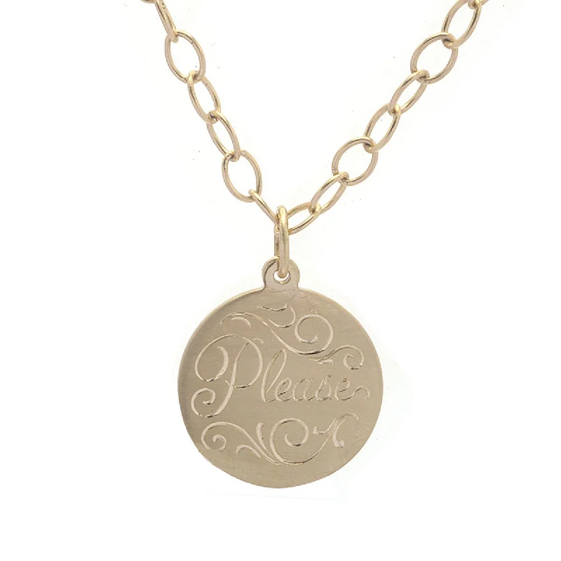 Women's vintage-inspired necklaces-Hand Engraved Prayer Necklace