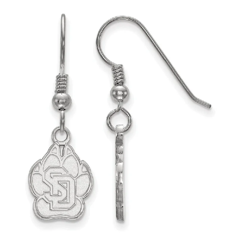 Women's celestial earrings-Sterling Silver University of South Dakota Small Dangle Earrings