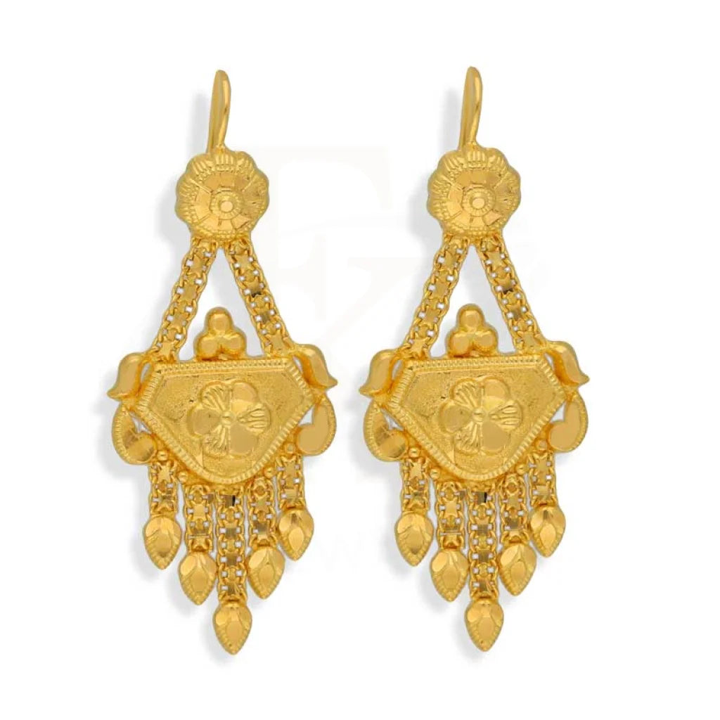 Women's waterproof earrings-Gold Drop Earrings 22KT - FKJERN22K2965