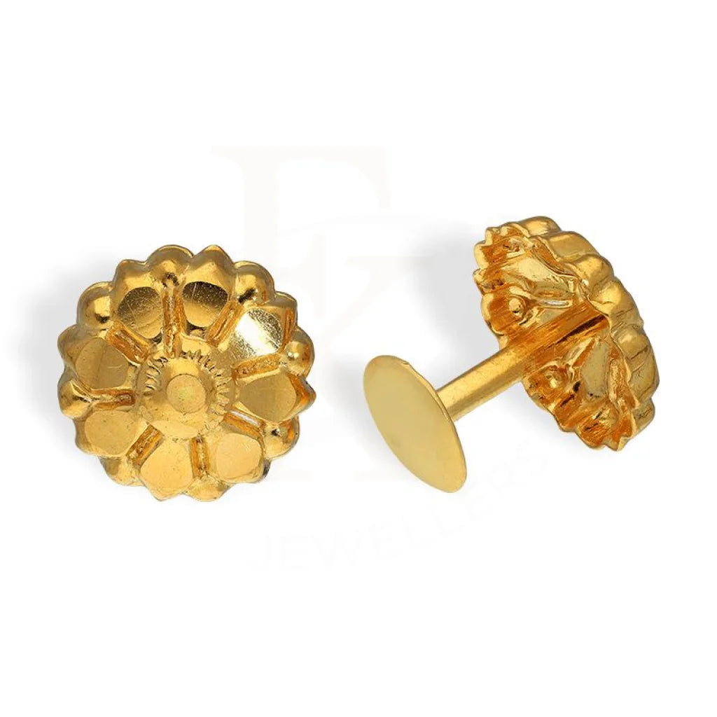 Women's gift earrings-Gold Flower Stud Earrings 22KT - FKJERN22K2592