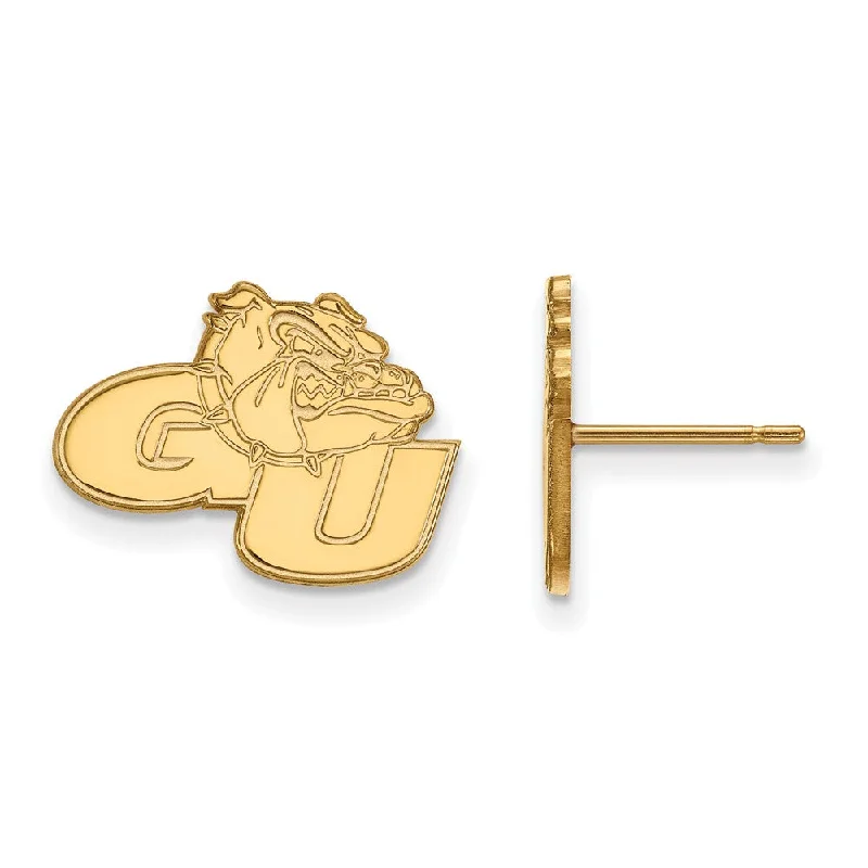 Women's threader earrings-10k Yellow Gold Gonzaga University Small Post Earrings