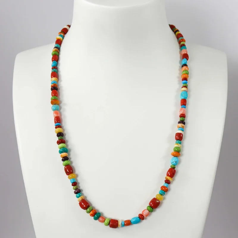 Women's fingerprint necklaces-Colorful Bead Necklace