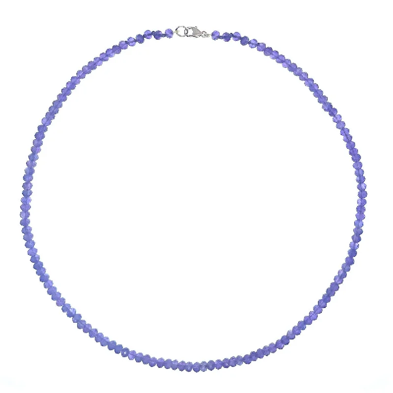 Women's crystal necklaces-Beaded Mini Amethyst Necklace - Faceted