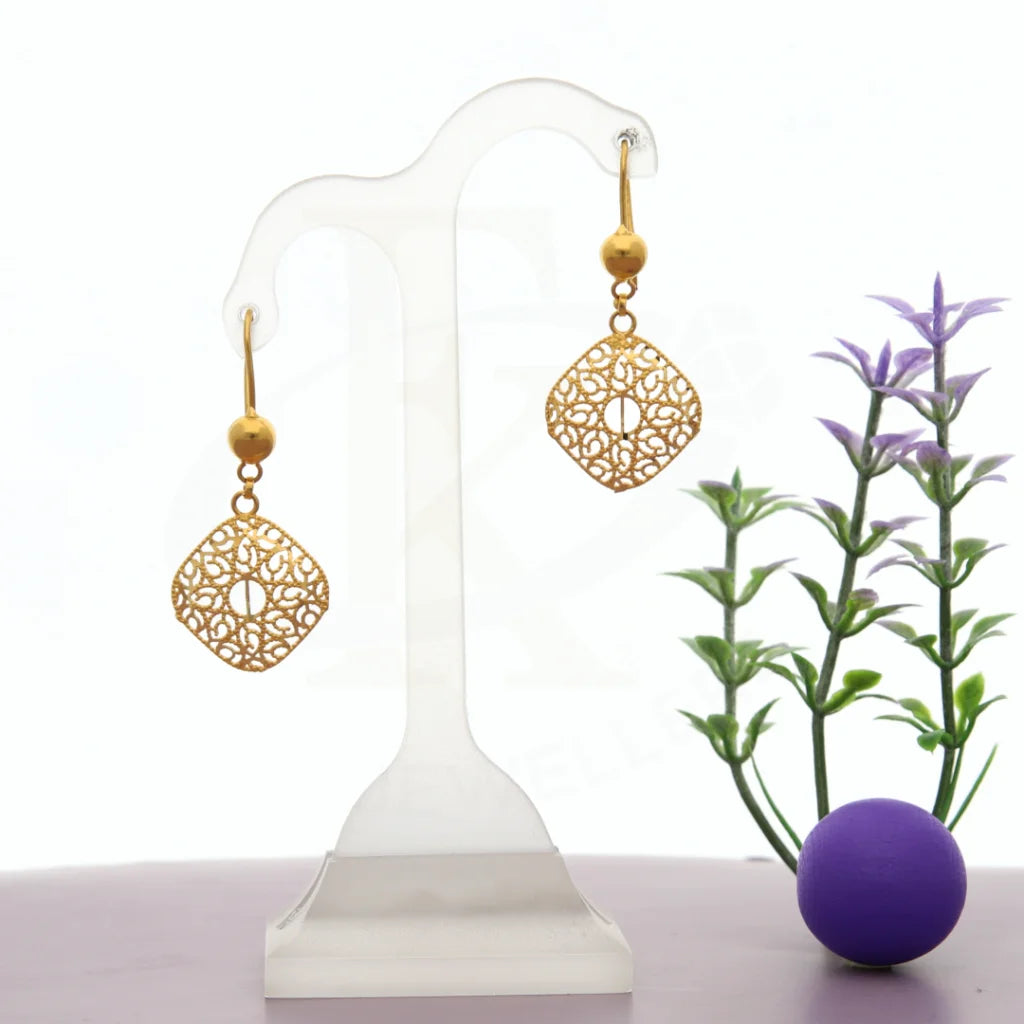 Women's Christmas earrings-Gold Classy Earrings 21KT - FKJERN21K7762