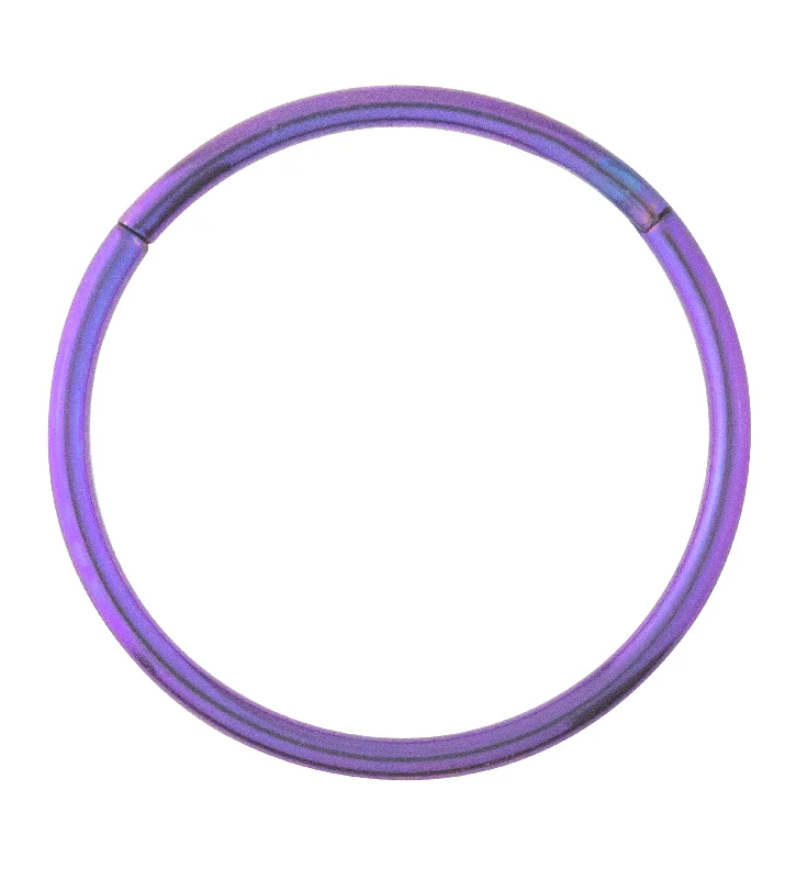 Women's leather rings-Purple Anodized Titanium Hinged Segment Hoop Ring