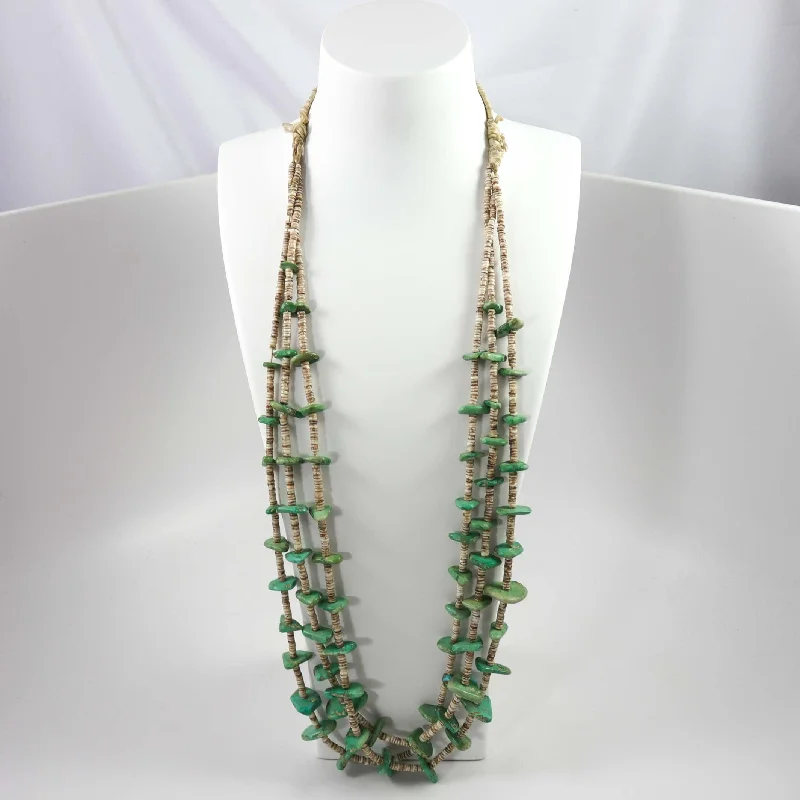 Women's formal necklaces-1930s Turquoise Tab Necklace