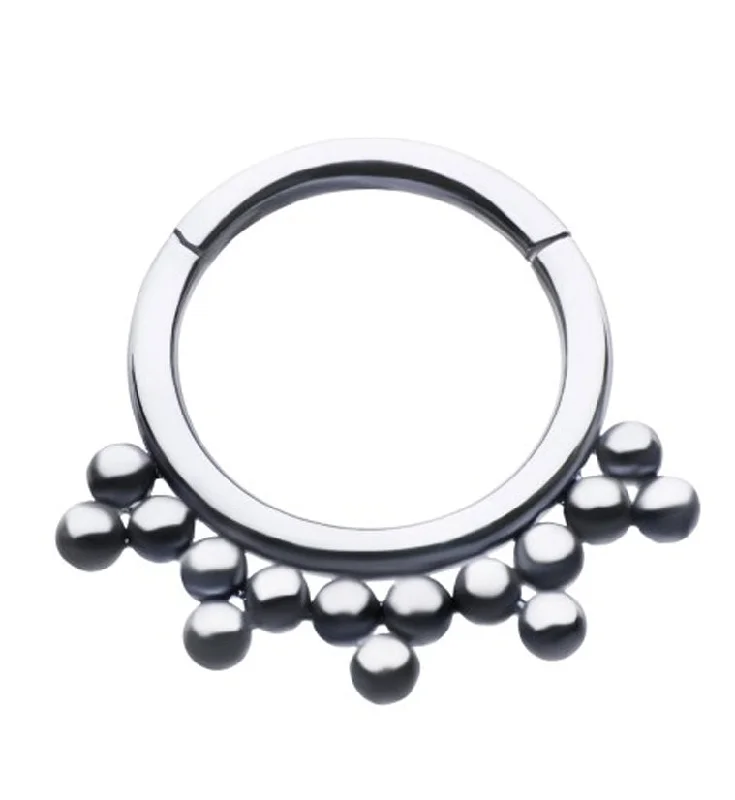 Women's charm rings-Titanium Hinged Fuse Beaded Segment Ring