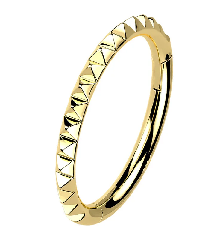 Women's moon phase rings-14kt Gold Polyhedra Edge Hinged Segment Ring