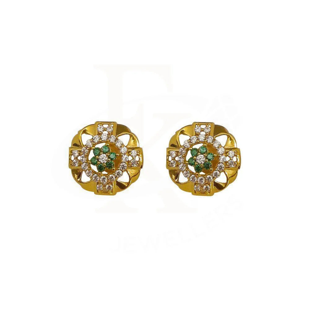 Affordable women's earrings-Gold Stud Earrings 22KT - FKJERN1742