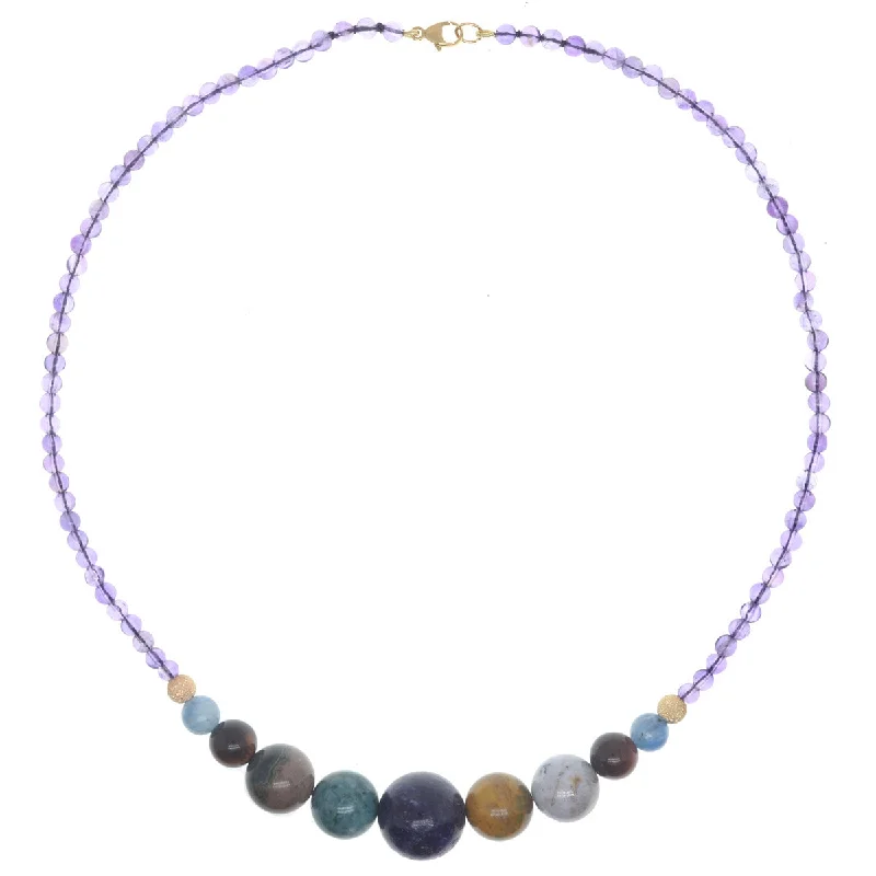 Modern women's necklaces-Bubbles Necklace - Amethyst